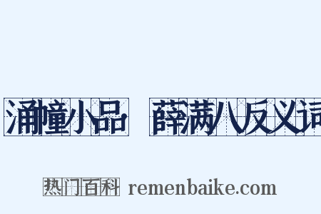 涌幢小品·薛满八反义词是什么意思的图片